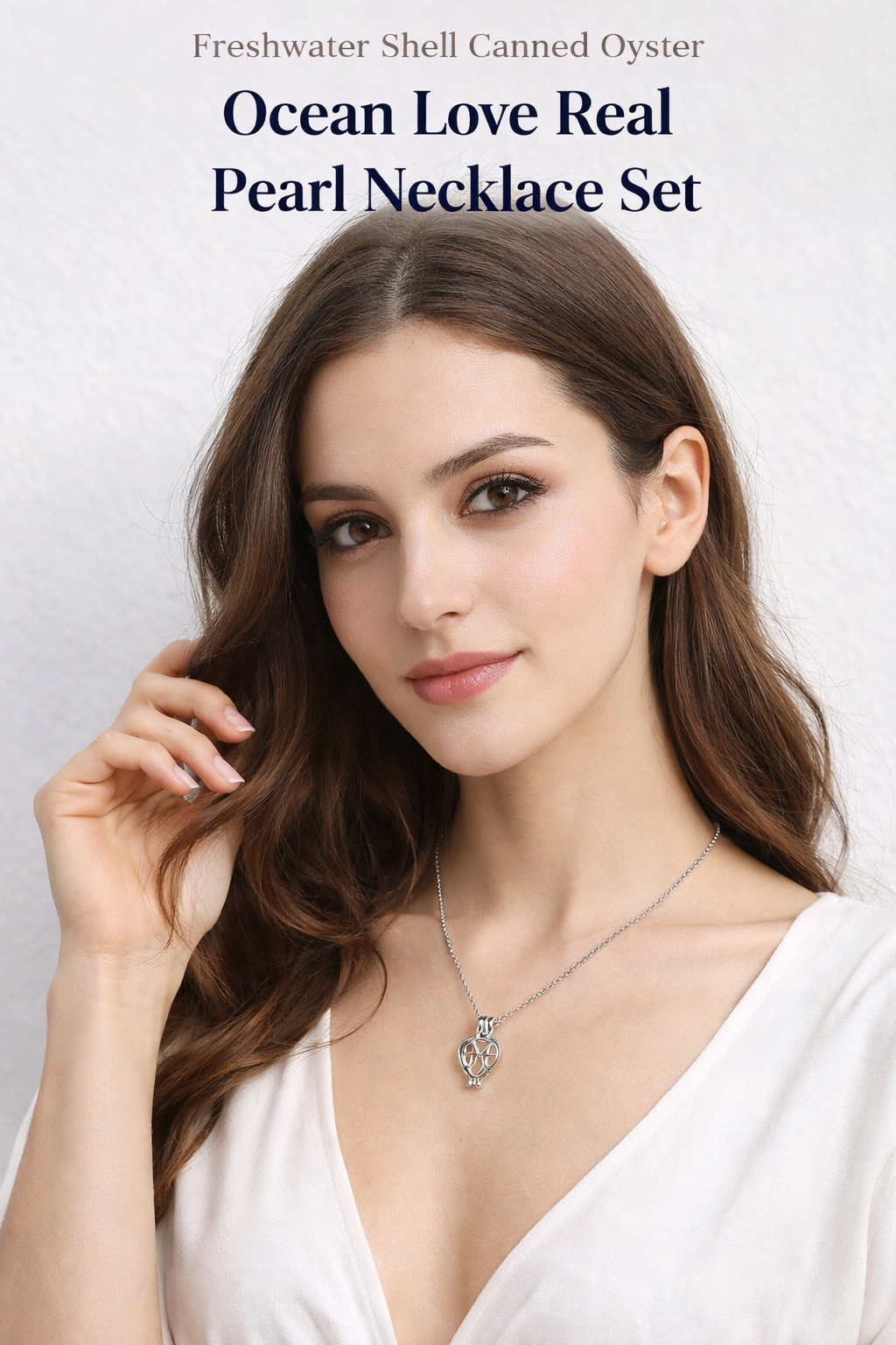 Freshwater Shell Canned Oyster Ocean Love Real Pearl Necklace Set