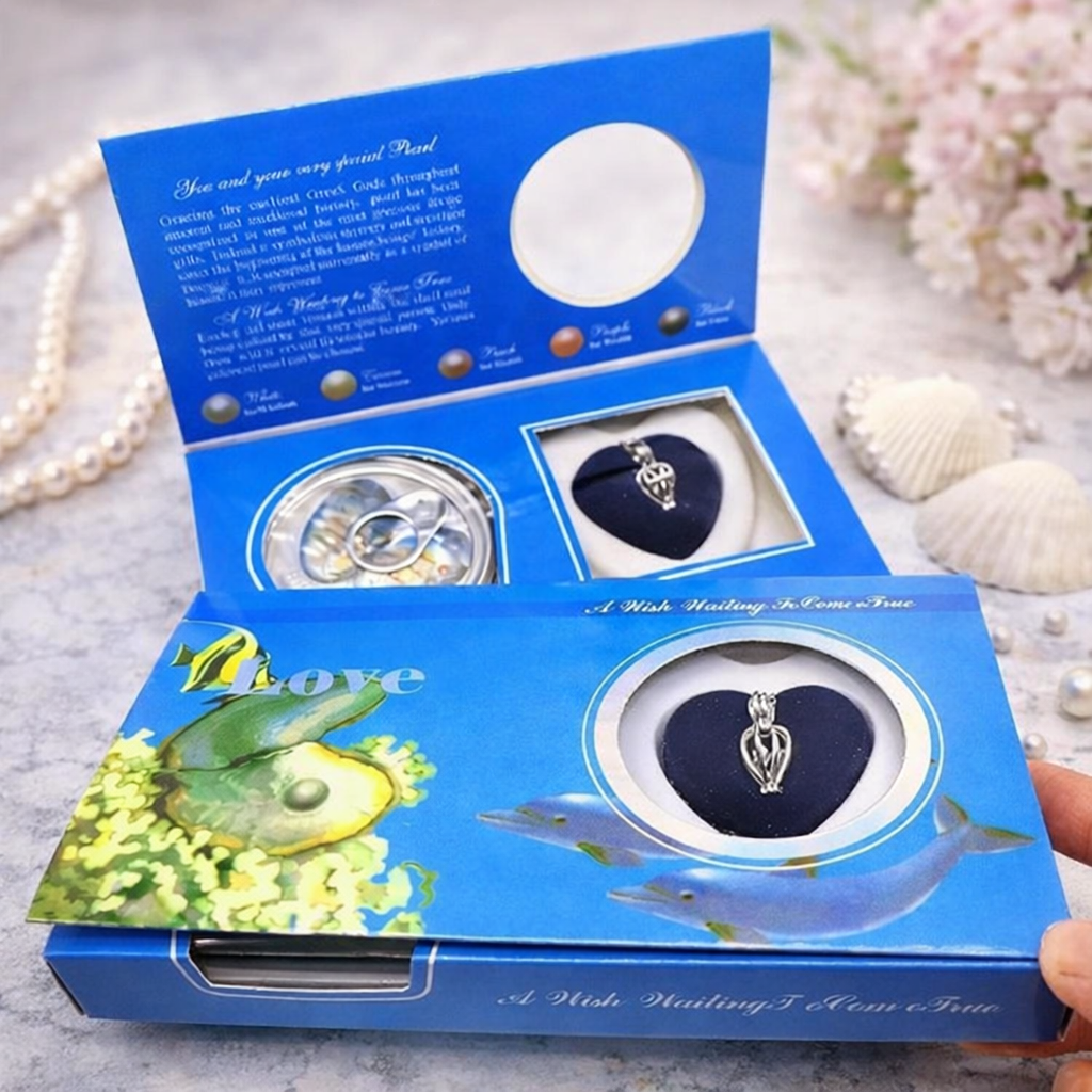 Freshwater Shell Canned Oyster Ocean Love Real Pearl Necklace Set