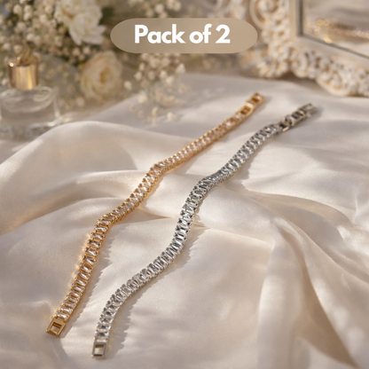 Emerald Diamond Tennis Bracelet (Pack of 2)