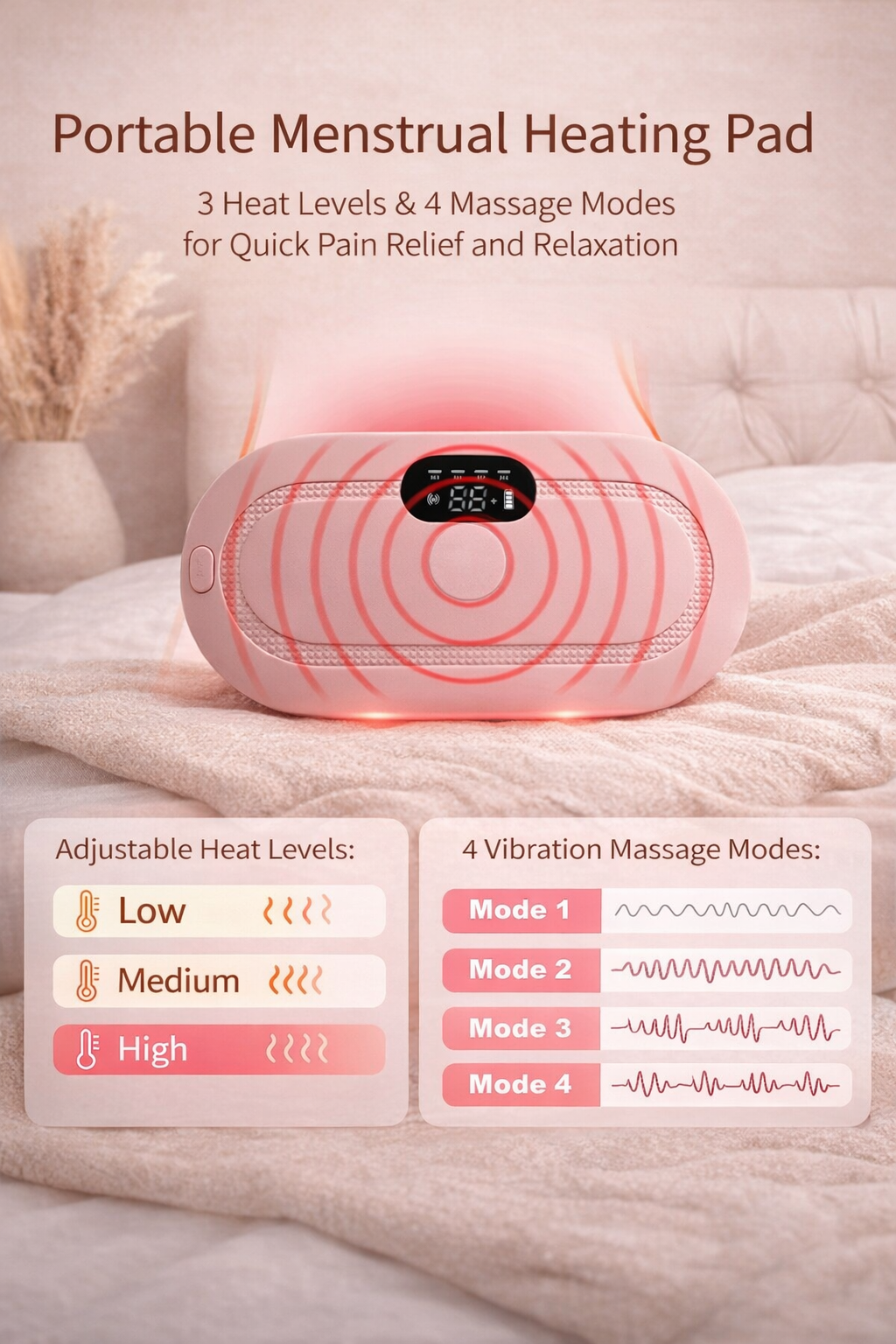 Portable Cordless Heating Pad - Menstrual Heating Pad